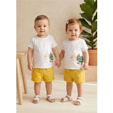 OZMOZ Organik Sarı Dokuma Yazlık Unisex Bebek Şort