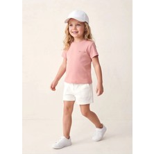 OZMOZ Organik Nakışlı Pembe Yazlık Minik Kız Çocuk Tshirt
