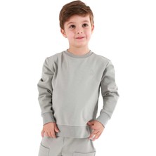 OZMOZ Organik Gri Kışlık Unisex Minik Çocuk Sweatshirt
