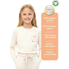 OZMOZ Organik Bej Kışlık Kız Çocuk Ince Sweat
