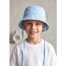 OZMOZ %100 Pamuk Mavi Yazlık Unisex Çocuk Bucket Şapka