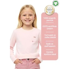OZMOZ Organik Açık Pembe Kışlık Kız Çocuk Ince Sweat