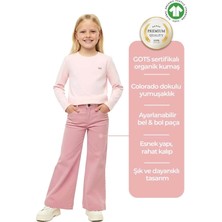 OZMOZ Organik Colorado Koyu Pembe Bol Paça Kışlık Kız Çocuk Pantolon