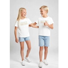 OZMOZ Organik Pamuk Şerit Baskılı Unisex Çocuk Tshirt