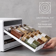 Spicestack Baharat Rafı, Ayarlanabilir, 24 Şişe, Beyaz