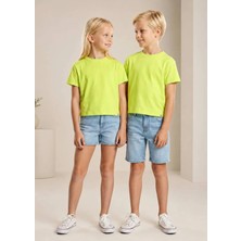 OZMOZ Organik Açık Yeşil Basic Yazlık Unisex Çocuk Tshirt