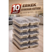 Funny Life 10'lu Erkek Ayakkabı Kutusu Set Şeffaf Kapaklı Düzenleyici Saklama Kutusu Organizer