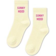 Carnaval Socks Sunny Mood Yazılı Açık Sarı Yarım Konç Kısa Çorap