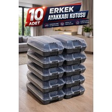Funny Life 10'lu Erkek Ayakkabı Kutusu Set Şeffaf Kapaklı Düzenleyici Saklama Kutusu Organizer