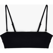 Koton Çıkarılabilir Askılı Dokulu Straplez Bikini Üstü