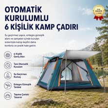 Hızlı Store Otomatik Kurulumlu, Su Geçirmez & Güneşlikli 6 Kişilik Kamp Çadırı