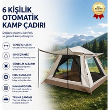 Hızlı Store Su Geçirmez & Güneşlikli 6 Kişilik Otomatik Kamp Çadırı