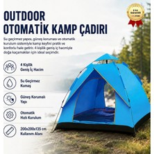Hızlı Store Outdoor Otomatik Kamp Çadırı 200x200x135 cm Su Geçirmez Güneş Korumalı Kolay Kurulum 4 Kişilik