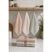 Coton Delux Pera 3'lü %100 Pamuk Havlu Seti | 30X50 cm Mutfak Havlusu | Çantalı, Çeyizlik, Hediyelik