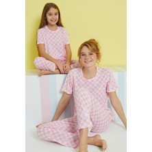 Siyah İnci Çok Renkli Örme Pijama Takım
