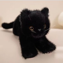 Gerçekçi Tasarımlı Uzun Tüylü Yumuşak Peluş Kedi Uyku Arkadşı Hediyelik 40 Inç