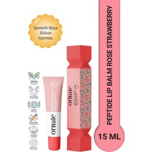 Ornate Peptide Lip Balm Rose Strawberry, Nemlendirici, Parlatıcı Lip Balm Çilek Ceramide Vitamin E 15ML