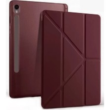 Zenvia Mey Ithalat®  Samsung Galaxy Tab S10 Fe Plus 13.1 Kalemlikli Mars Tablet Kılıfı - Mürdüm
