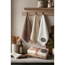 Coton Delux Pera 3'lü %100 Pamuk Havlu Seti | 30X50 cm Mutfak Havlusu | Çantalı, Çeyizlik, Hediyelik
