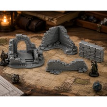 Major Hobi Dnd Harabe Duvar Seti  3D Baskı Masaüstü Rpg Terrain Dekor Oyun Aksesuarı
