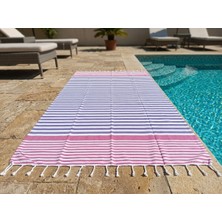 Ludia Ludıa Çizgili Desen %100 Pamuk Peştemal Havlu 100X190 cm (Büyük Boy)