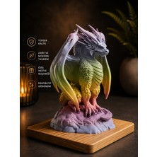 Major Hobi Rainbow Geçişli Ejderha Biblo Dekoratif Obje  3D Baskı Fantastik Dragon Figür
