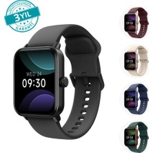 ttec Tempus 44 mm,  Dikdörtgen Kasa, İOS ve Android Uyumlu, 22mm Değiştirilebilir Kordonlu, Akıllı Saat Siyah 2S13WV3