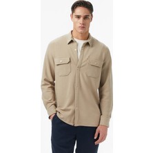 Nautica Erkek Bej Classic Fit Gömlek