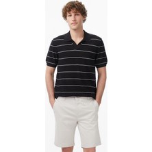 Nautica Erkek Siyah Regular Fit Kısa Kollu Çizgili Triko