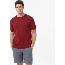 Nautica Erkek Bordo Regular Fit Kısa Kollu Triko