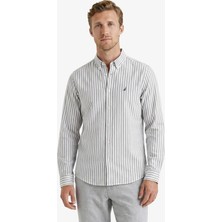 Nautica Erkek Lacivert Regular Fit Çizgili Gömlek
