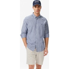 Nautica Erkek Mavi Regular Fit Çizgili Gömlek