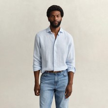 Gant Erkek Mavi Regular Fit Çizgili Gömlek