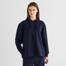 Gant Kadın Lacivert Oversize Fit Kapüşonlu Sweatshirt