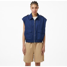 Nautica Kadın Lacivert Regular Fit Fermuarlı Yelek