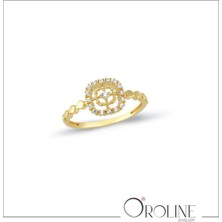 Oroline Kuyumculuk 8 Ayar Trend Kadın Minimal Altın Yüzük