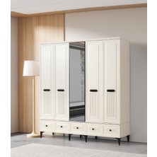 Erezoğulları Mobilya Alaska 5 Kapaklı %100 Mdf Elbise Dolabı Gardrop 192X54X212