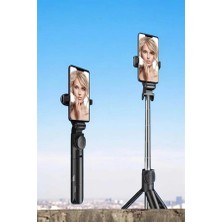 Renas Store Tripod Kablosuz Bluetooth Bağlantılı Selfie Çubuğu 360 Derece Dönebilen