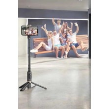 Renas Store Selfie Çubuğu Tripod Kumandalı Telefon Tutucu Siyah