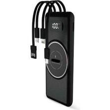 Wireless Powerbank 10000 Mah LED Ekranlı Dahili Kablolu Hızlı Şarj