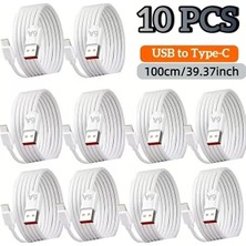 Pukotech 10 Adet Usb'den Type-C Şarj Kabloları, Akıllı Akım Kontrolü ile Hızlı Şarj ve Veri Aktarım