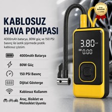 Hızlı Store 4000mAh Kablosuz Dijital Göstergeli Taşınabilir Araç Lastik Şişirme Kompresörü Hava Pompası