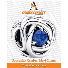 Sonsuzluk Çemberi Mavi Charm Gümüş