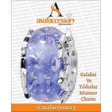 Galaksi ve Yıldızlar Murano Charm Gümüş