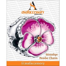 Menekşe Pembe Charm Gümüş Kaplama