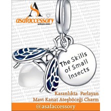 Karanlıkta Parlayan Mavi Kanat Ateşböceği Charm Asafaccessory