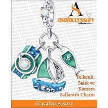 Yelkenli Balık ve Kamera Sallantılı Charm Asafaccessory Mavi