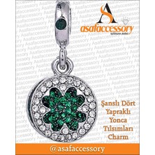 Şanslı Dört Yapraklı Yonca Tılsımları Charm Gümüş