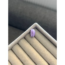 Çizgili Mor ve Beyaz Renkli Murano Charm Gümüş
