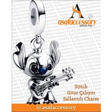 Stitch Gitar Çalıyor Charm Asafaccessory Gümüş